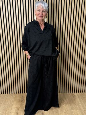 Textured Relaxed Co-Ord Set - Black