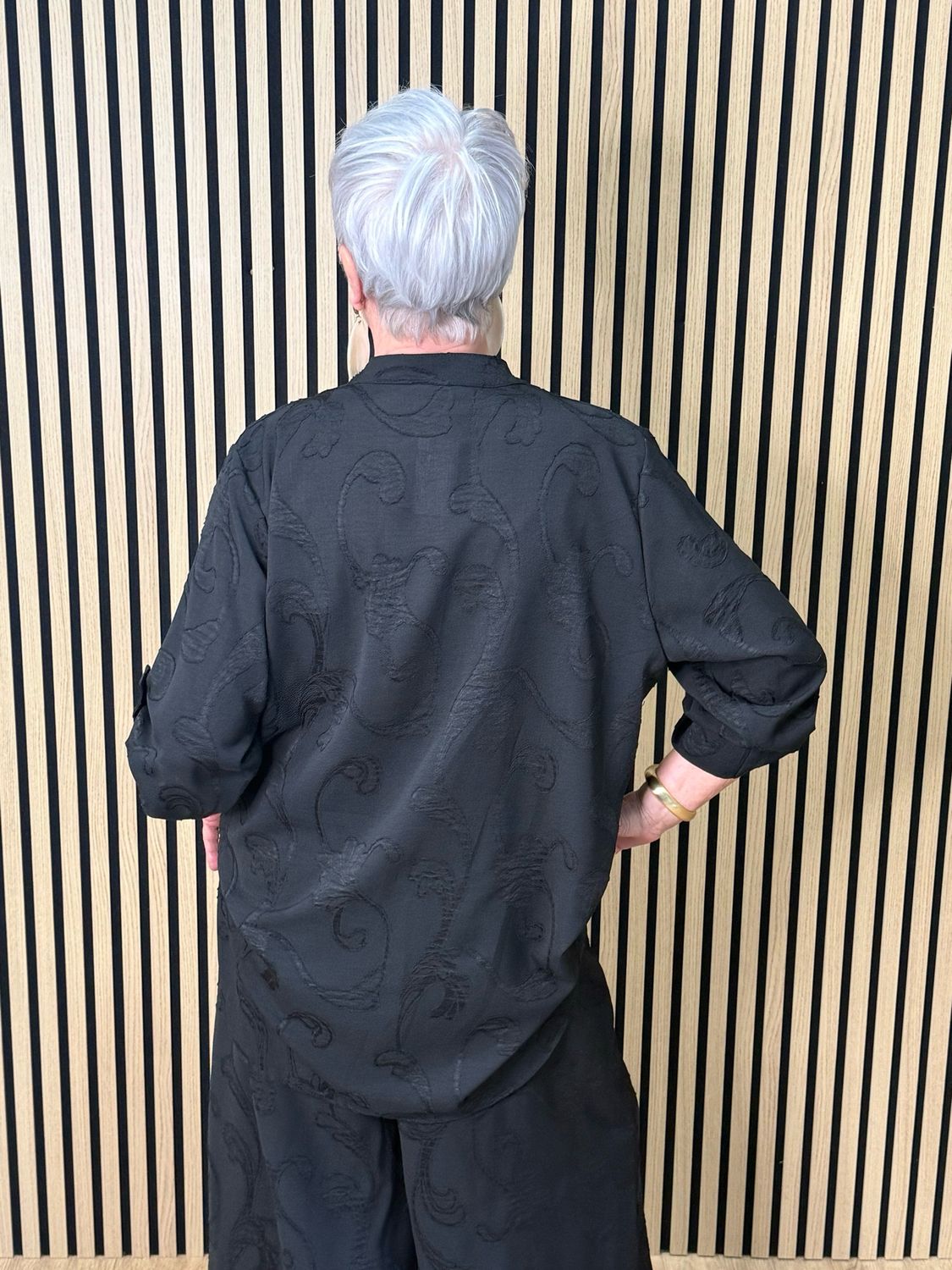 Textured Relaxed Co-Ord Set - Black