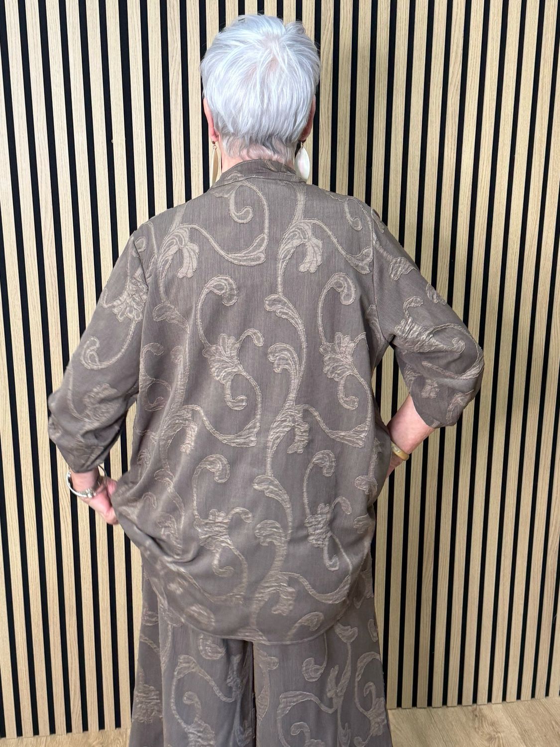 Textured Relaxed Co-Ord Set - Taupe