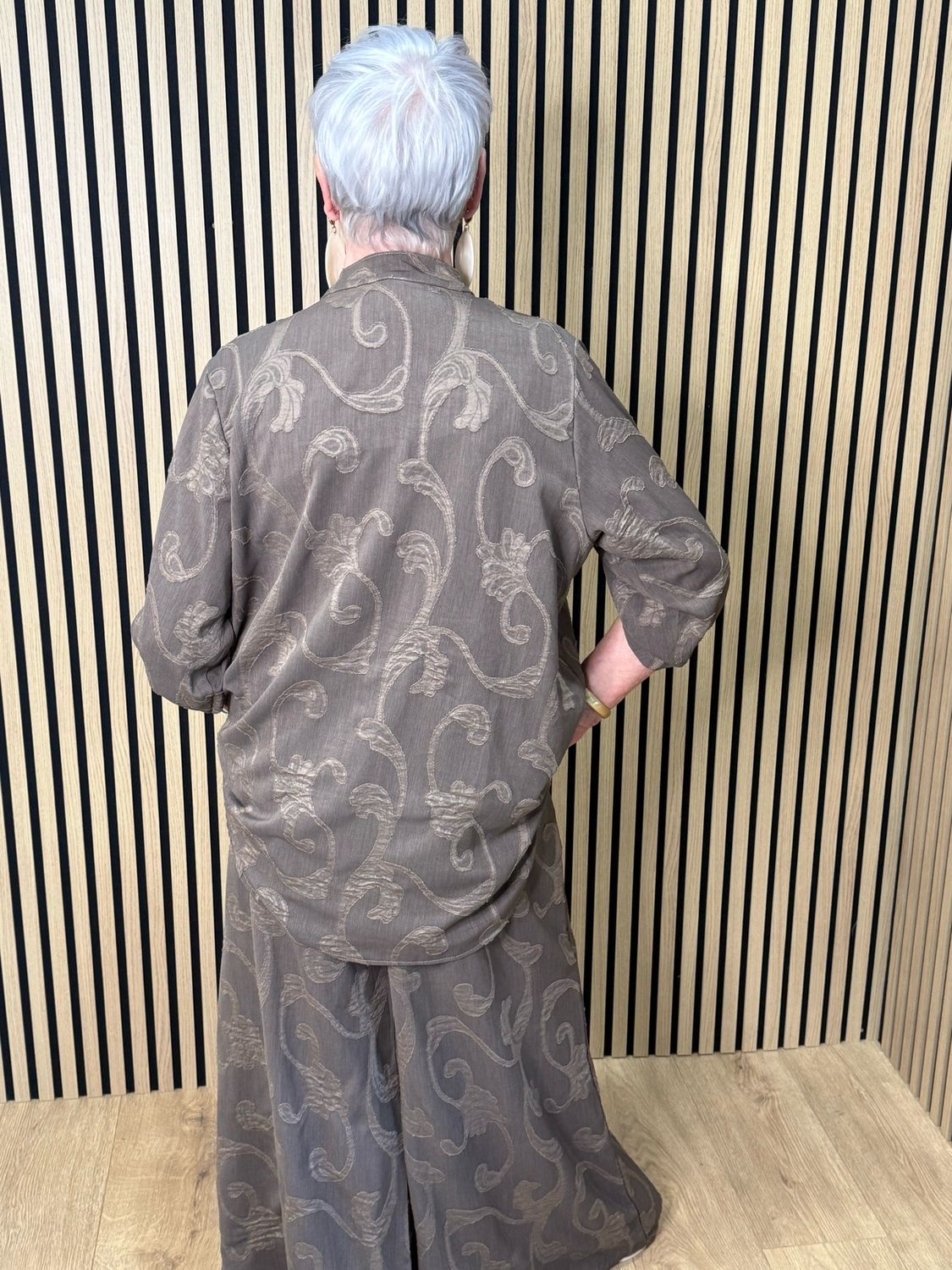 Textured Relaxed Co-Ord Set - Taupe