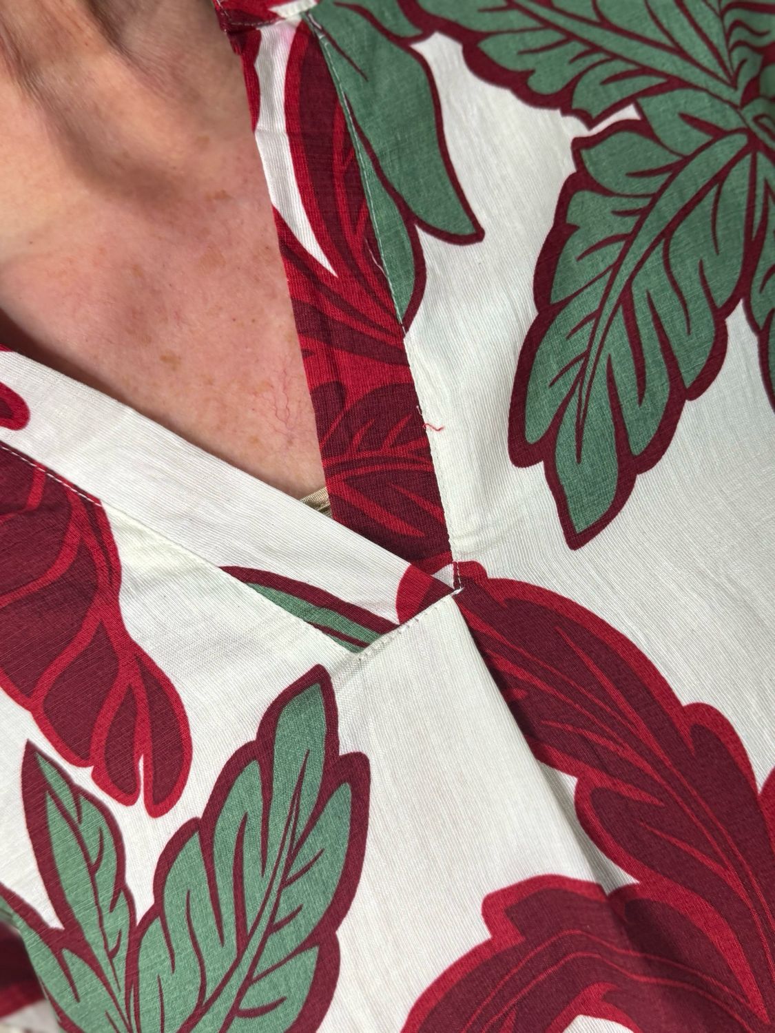 Tropical Print Co-Ord Set - White/Red/Green