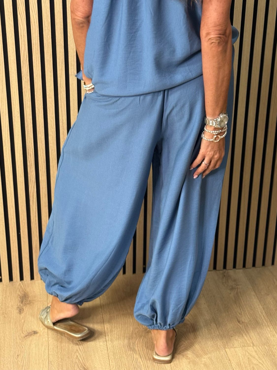 Effortless Breeze Co-Ord Set - Steel Blue