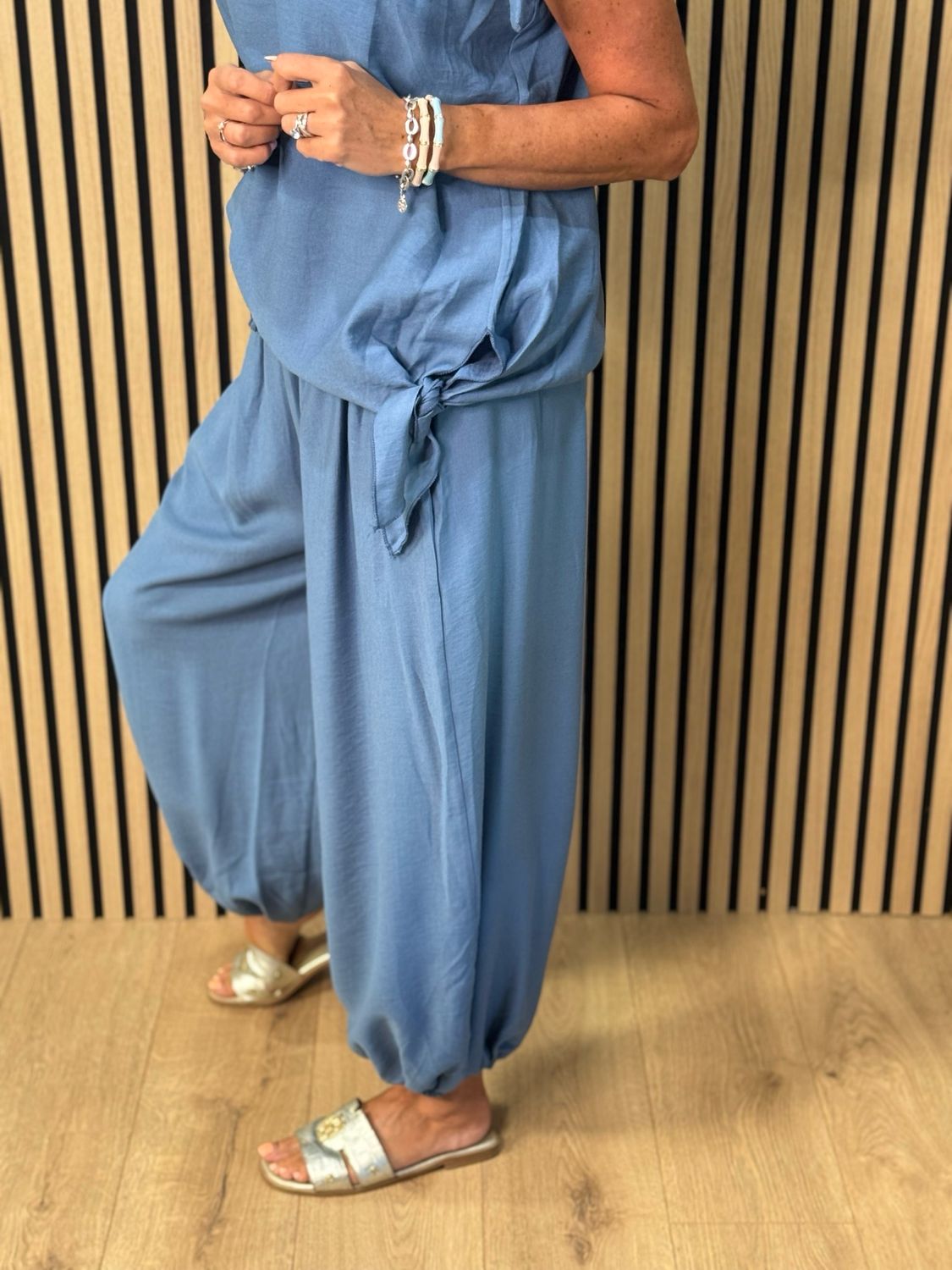 Effortless Breeze Co-Ord Set - Steel Blue