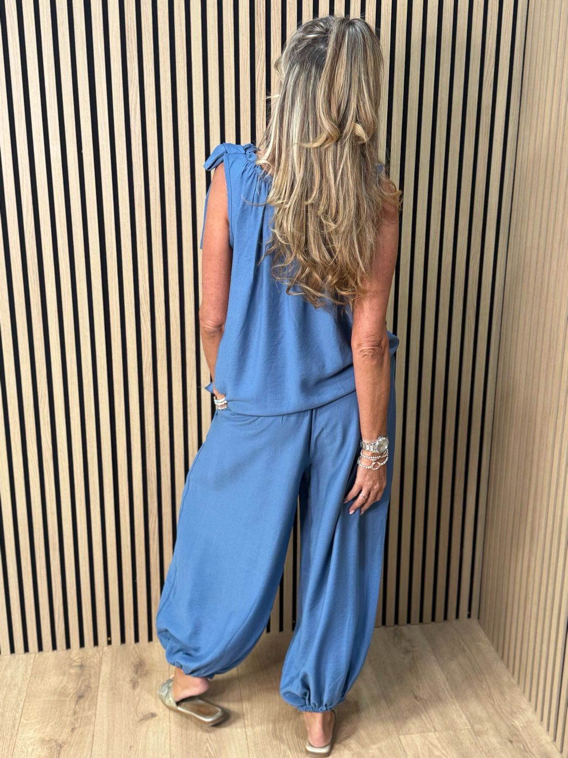 Effortless Breeze Co-Ord Set - Steel Blue