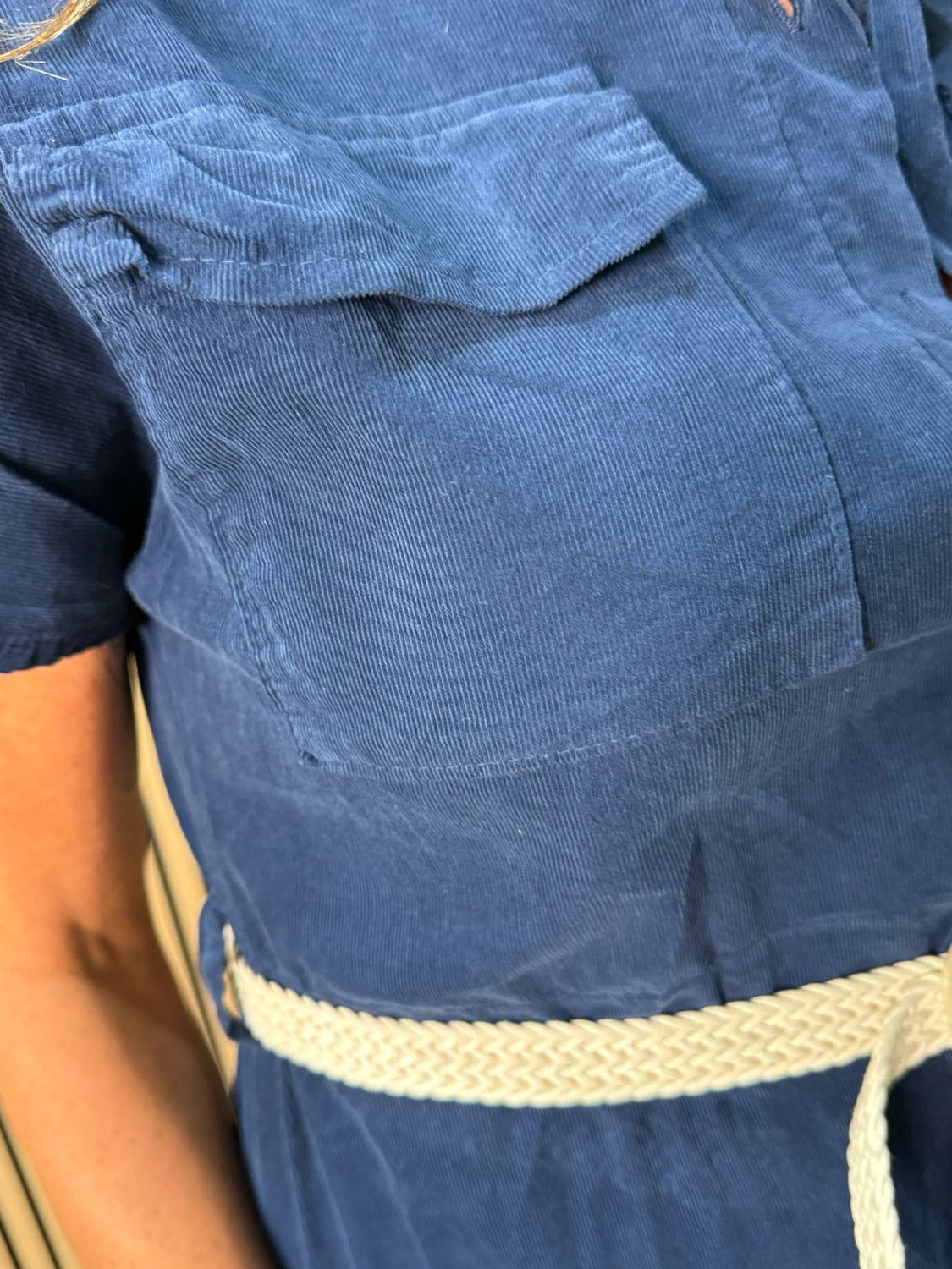 Cotton Utility Shirt Dress - Navy