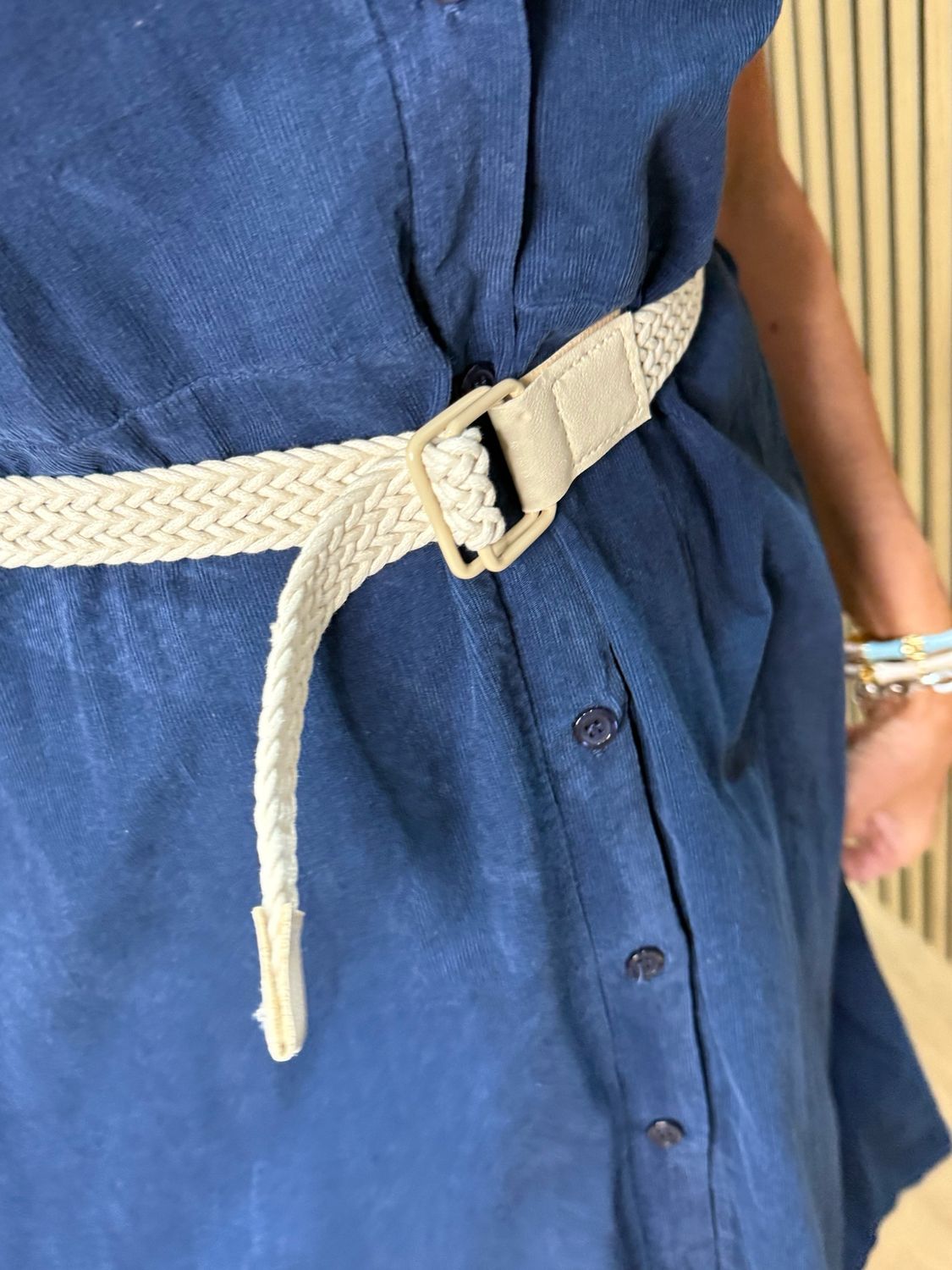 Cotton Utility Shirt Dress - Navy