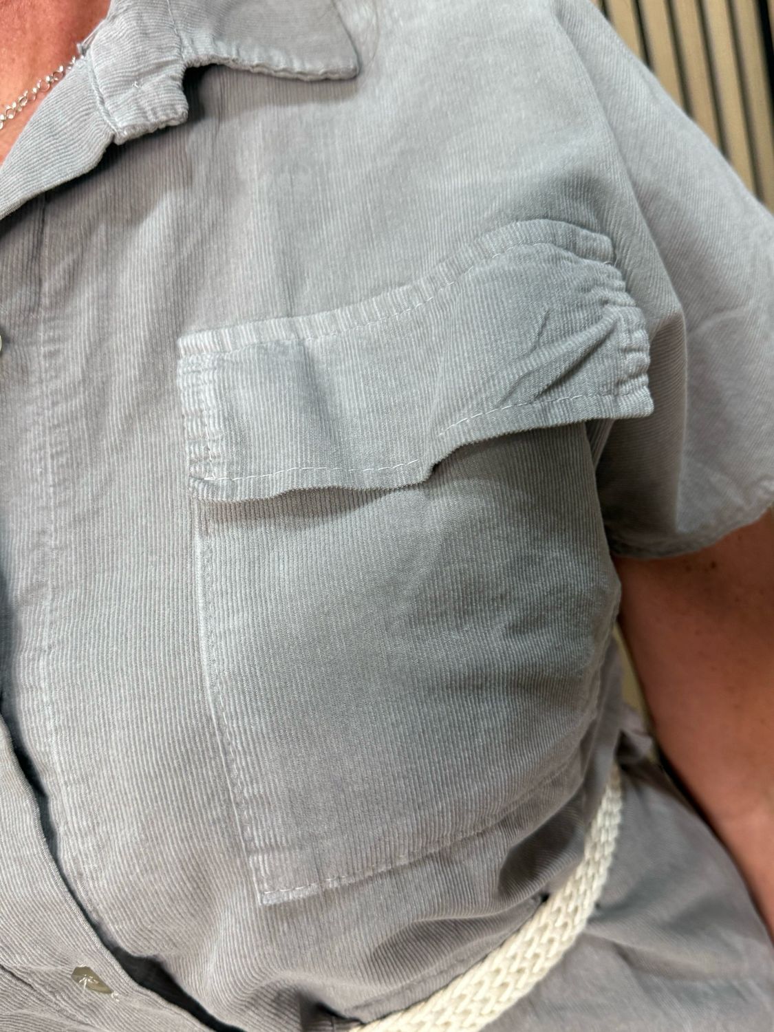 Cotton Utility Shirt Dress - Taupe