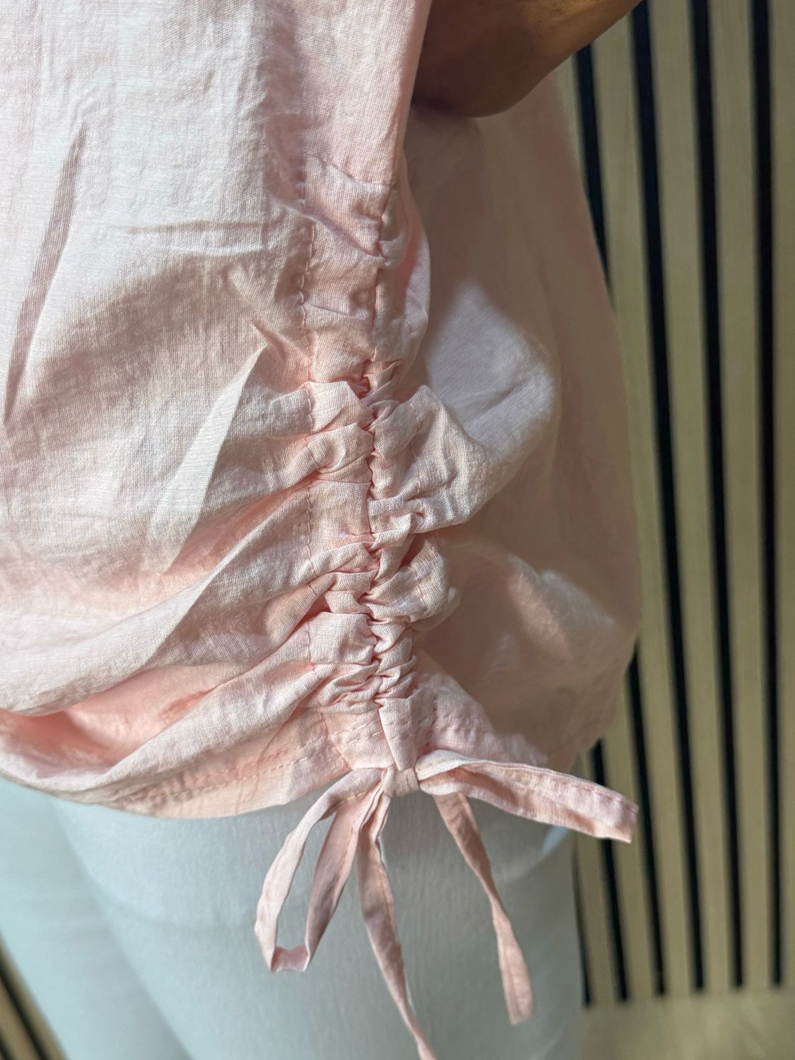 Sienna - Ruched Side Tie Top - Pink