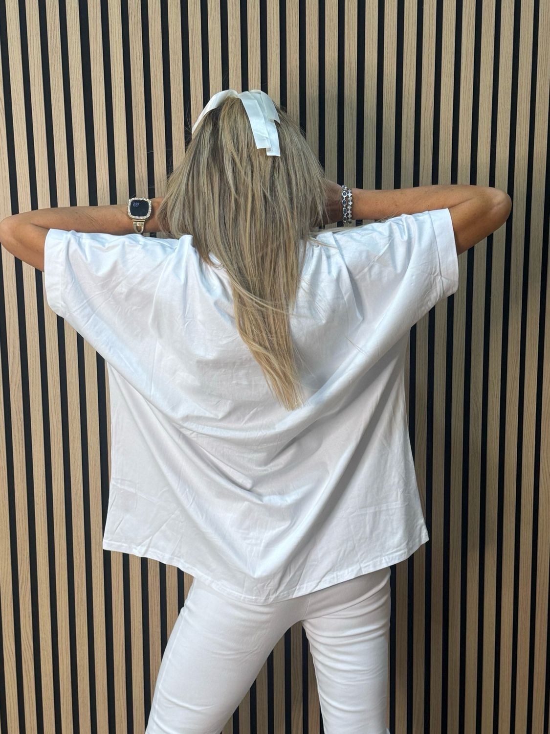 LOVE Embellished T Shirt - Blue/White