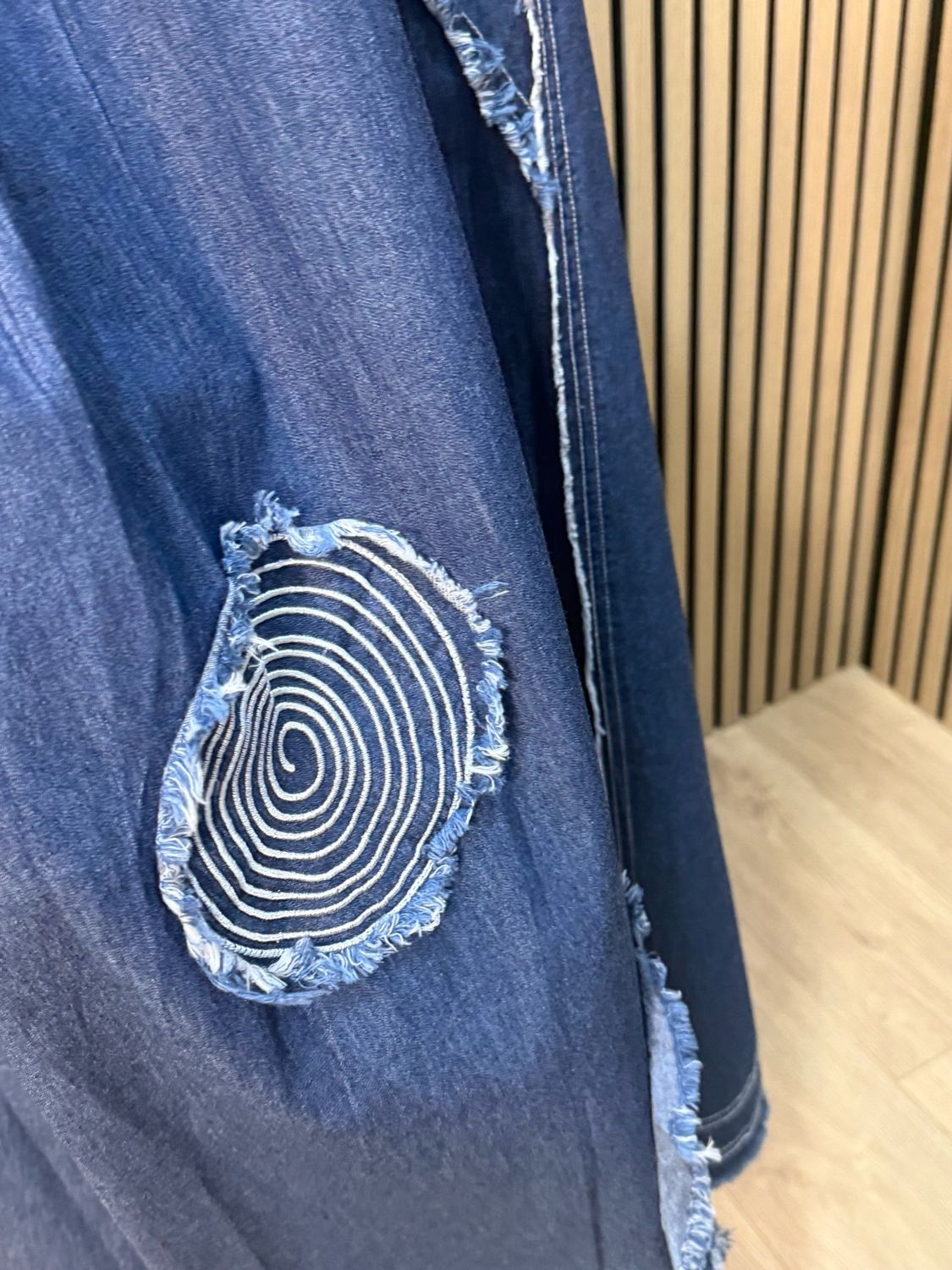 Patchwork Denim Dress - Navy