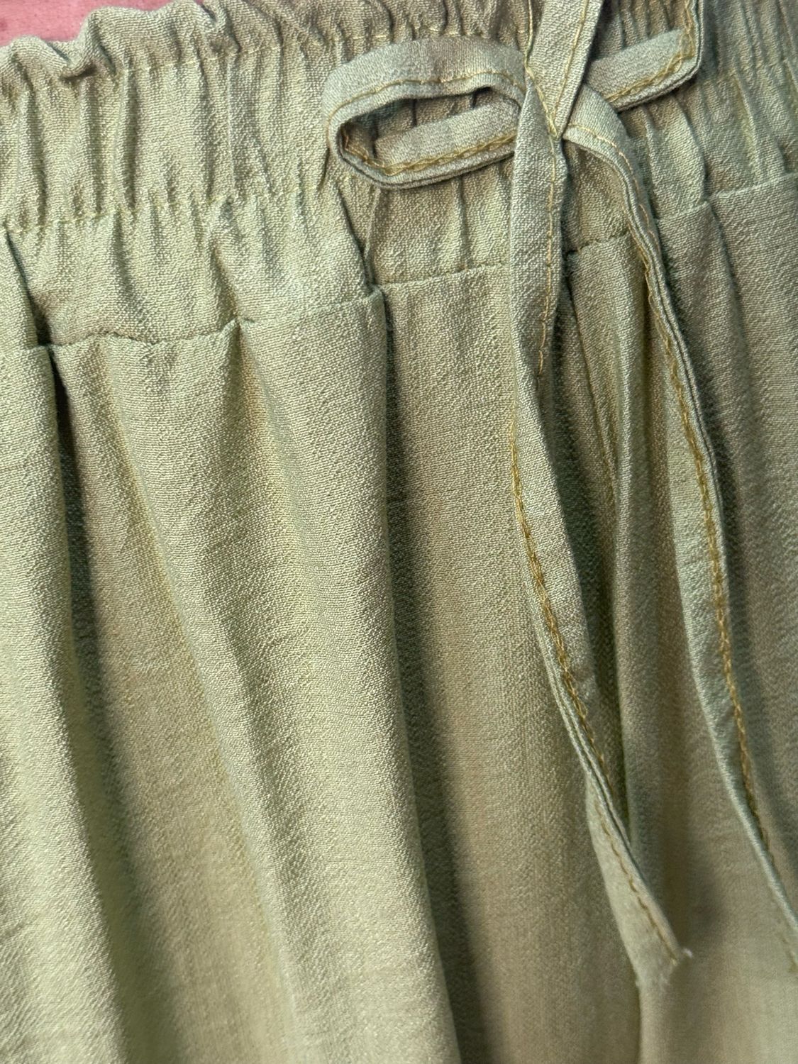 Relaxed Wide Leg Trousers - Lime