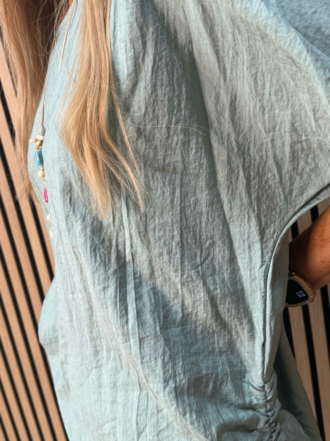 Sienna - Ruched Side Tie Top - Green