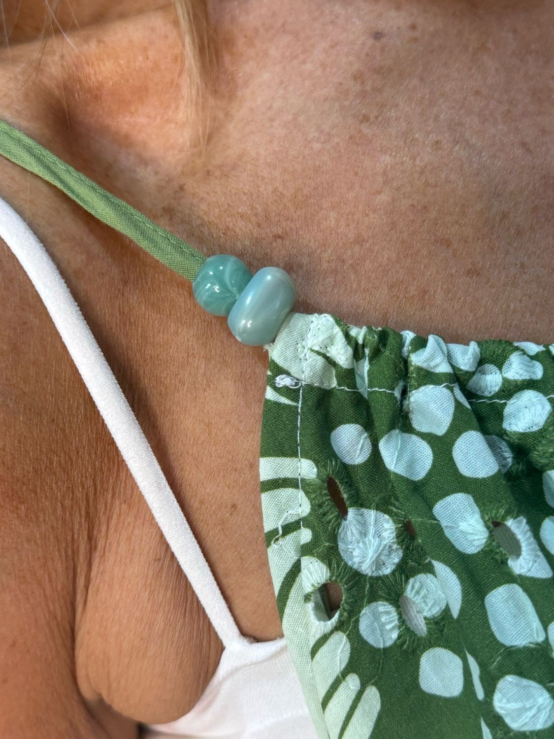 Floral Swing Cami Top - Green/White