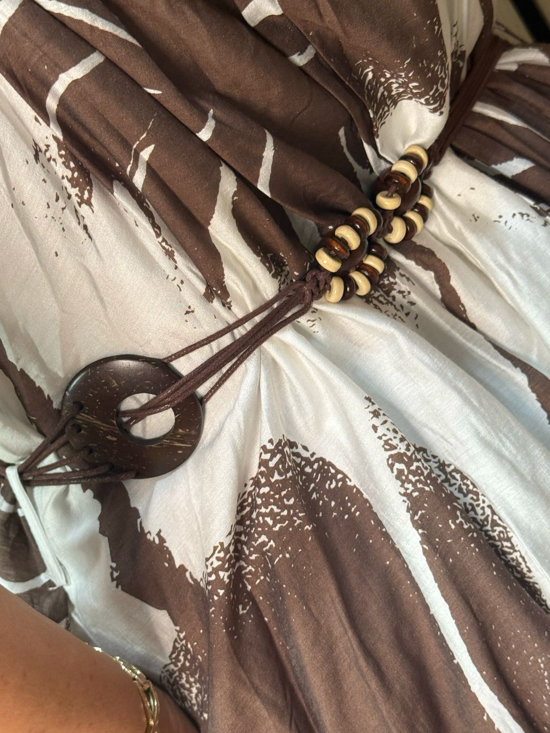 Delilah Floral Midi Dress - Brown/White