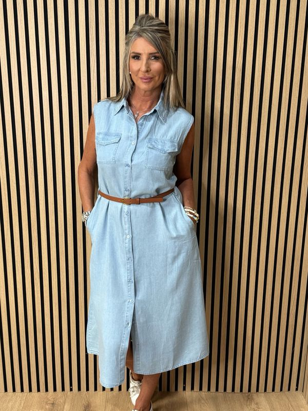 Bree - Denim Shirt Dress - Light Denim