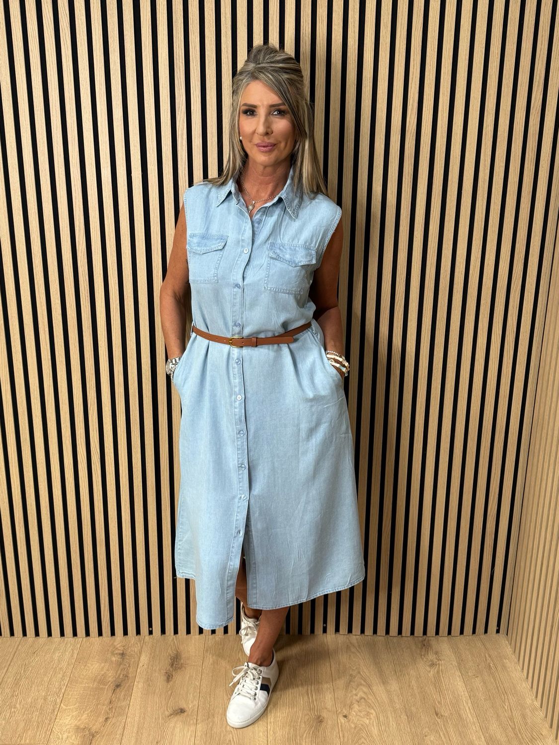 Bree - Denim Shirt Dress - Light Denim