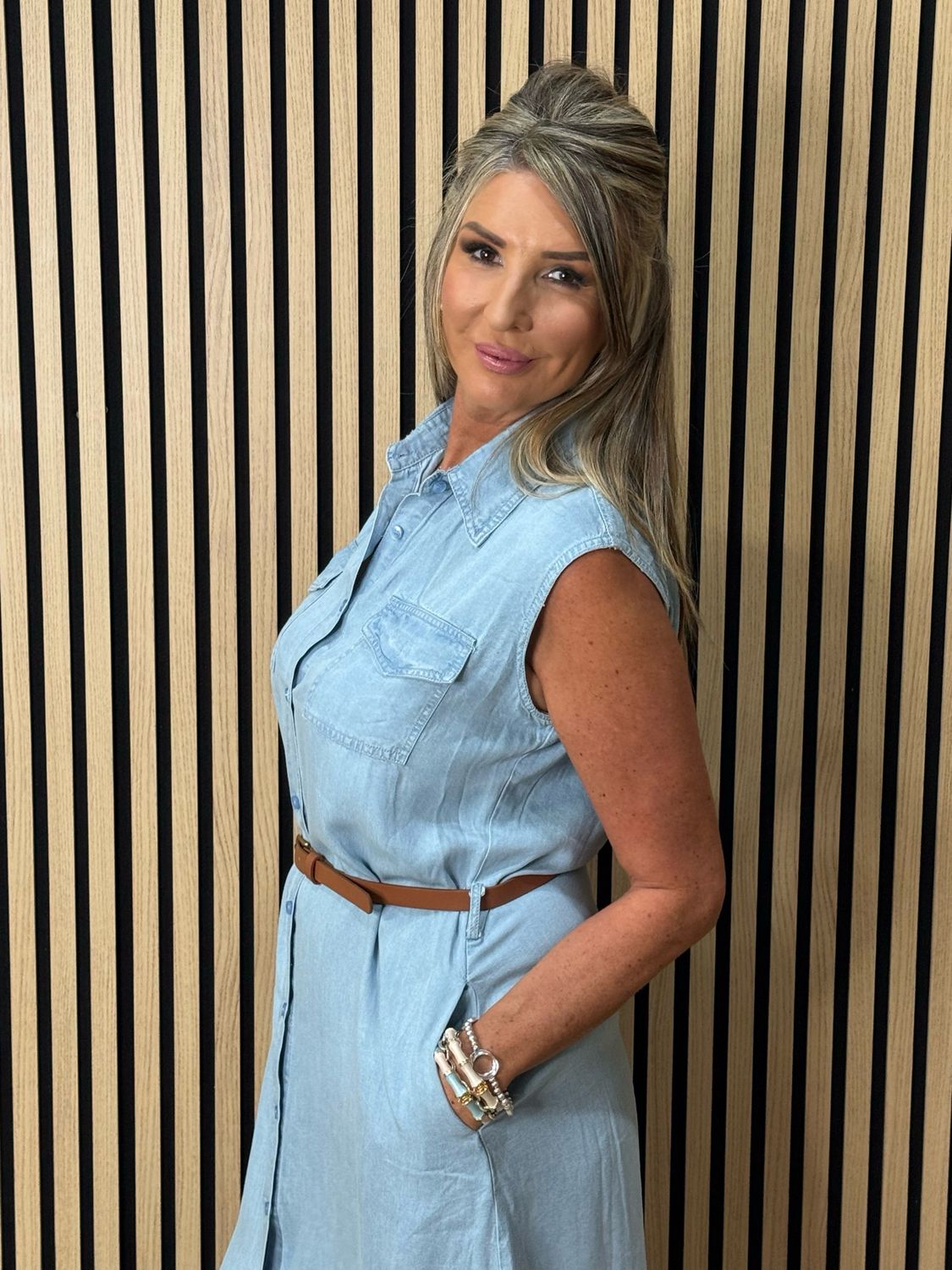 Bree - Denim Shirt Dress - Light Denim