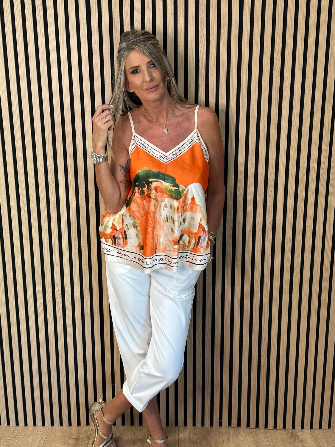 Cote D Azur Cami Top - Orange
