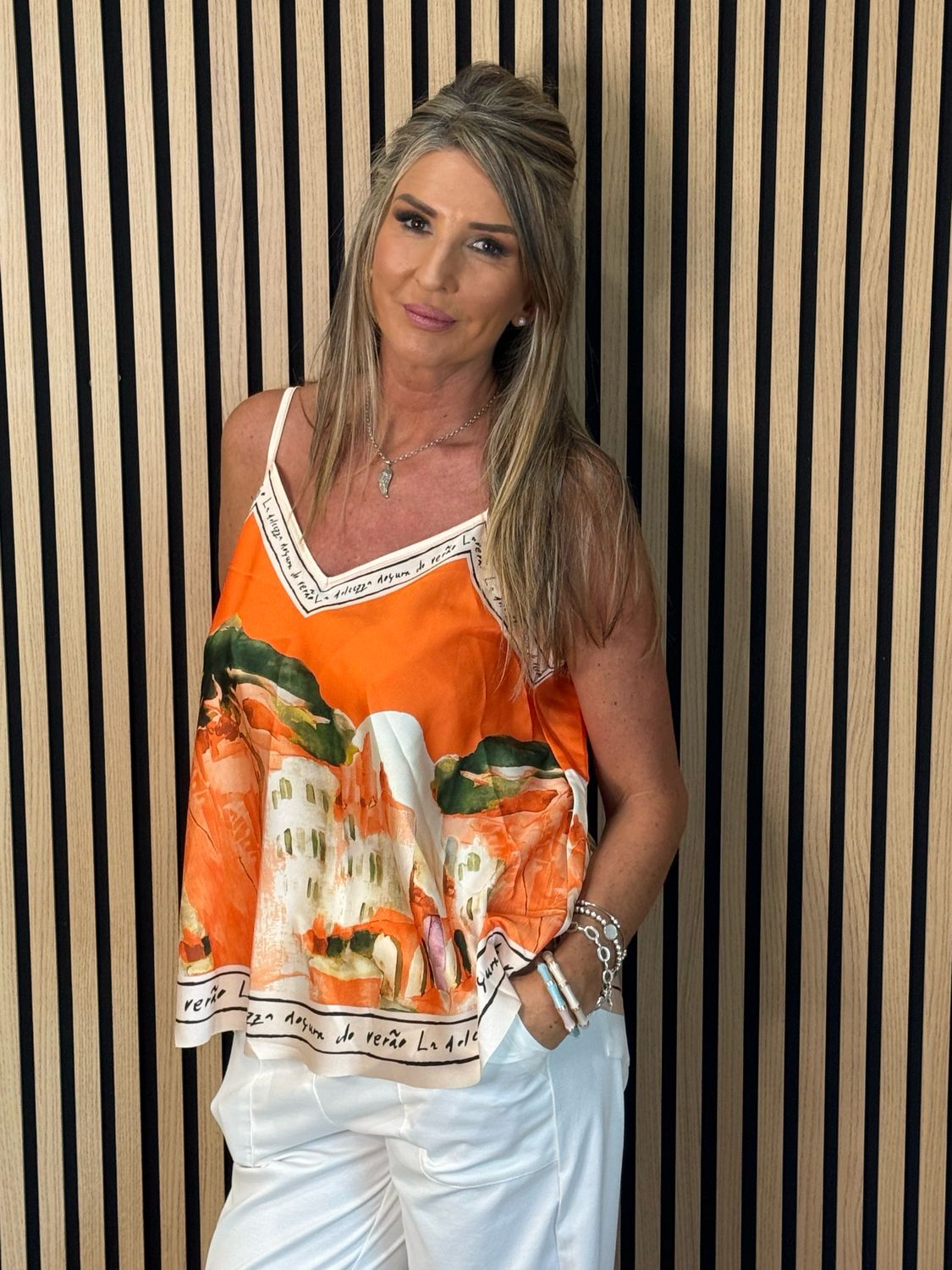 Cote D Azur Cami Top - Orange