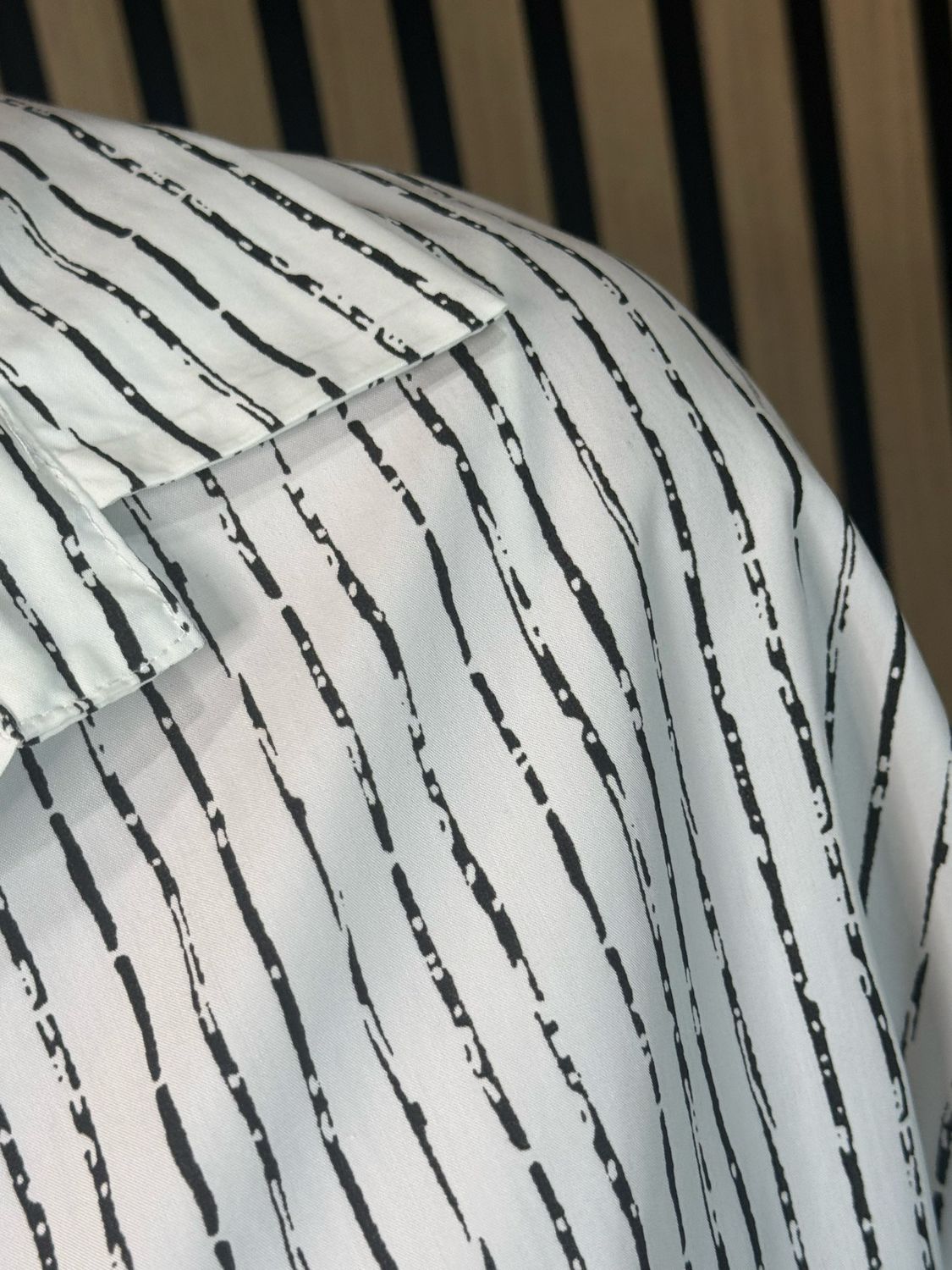 Ruche Striped Co-Ord Set White/Black