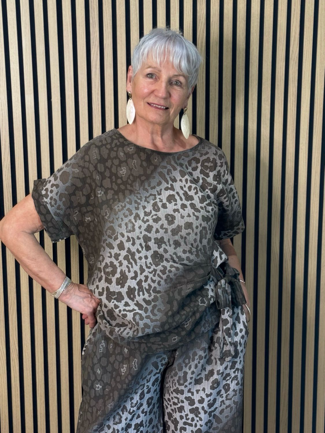 Luna Leopard Print Co-Ord Set - Taupe