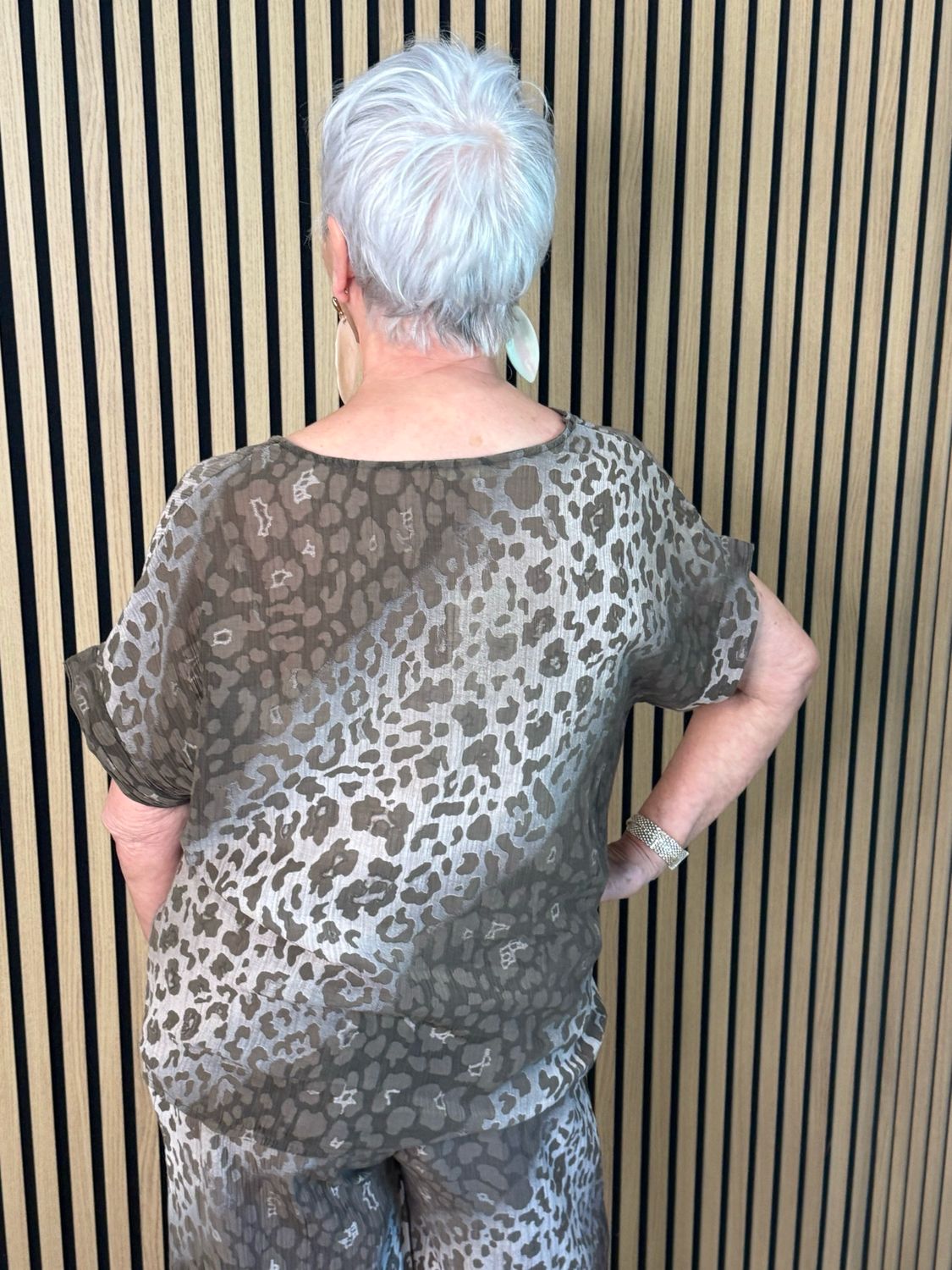 Luna Leopard Print Co-Ord Set - Taupe