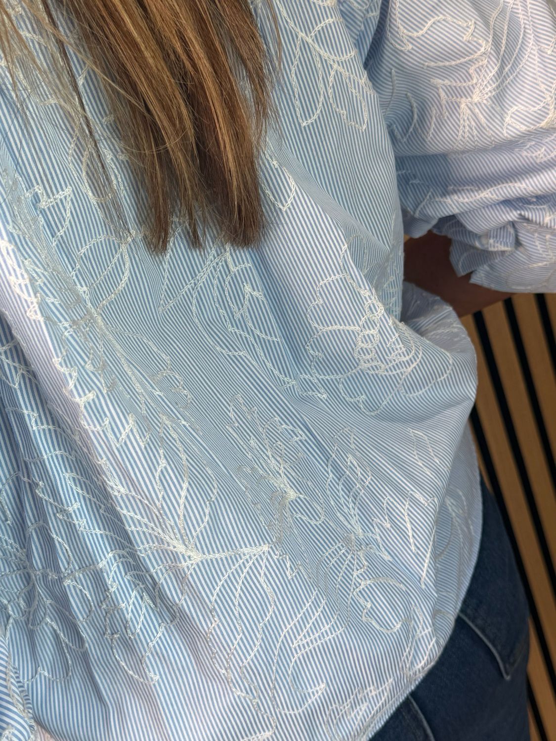 Embroidered Cotton Shirt - Light Blue
