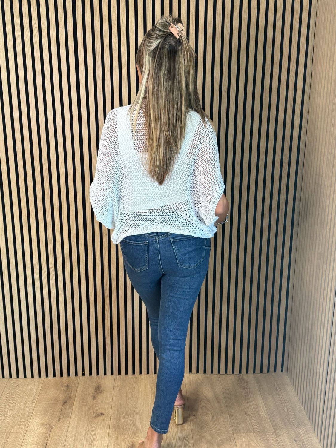 Lightweight Tie Knit Top - White