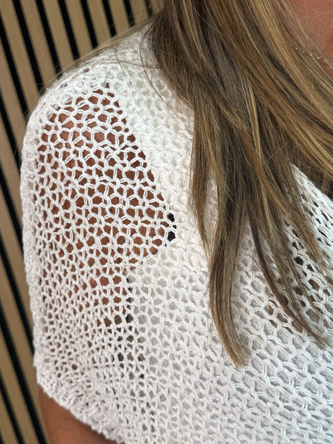 Lightweight Tie Knit Top - White