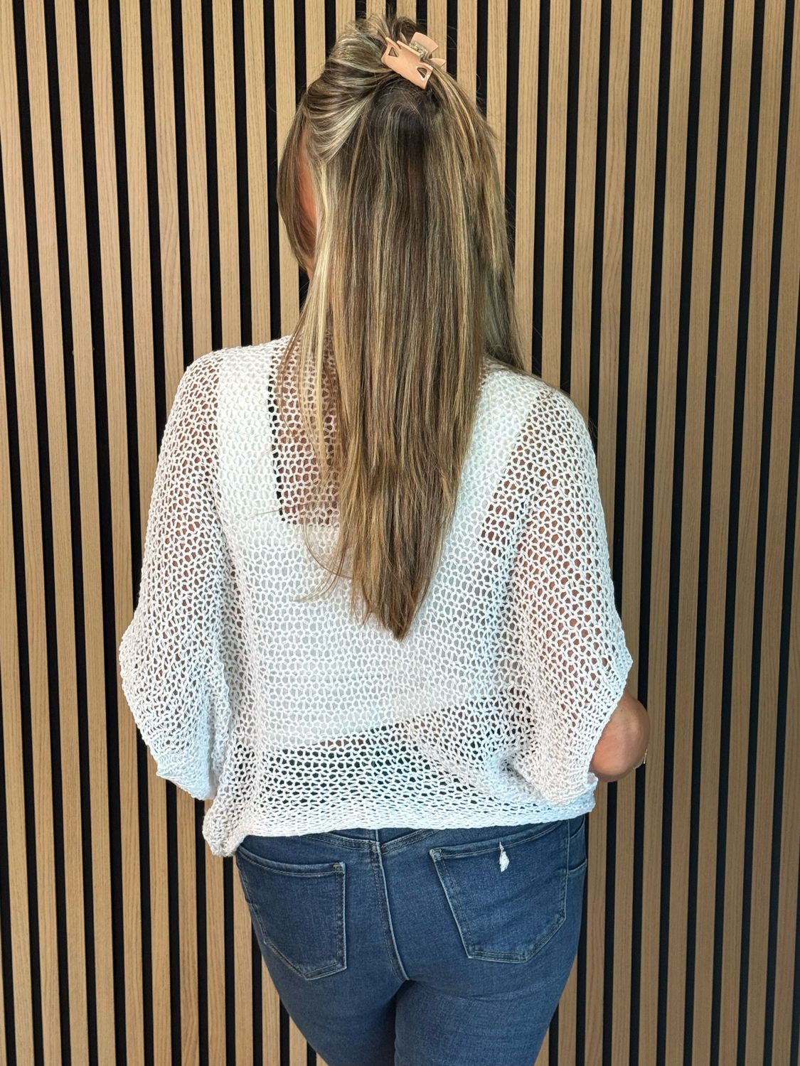 Lightweight Tie Knit Top - White