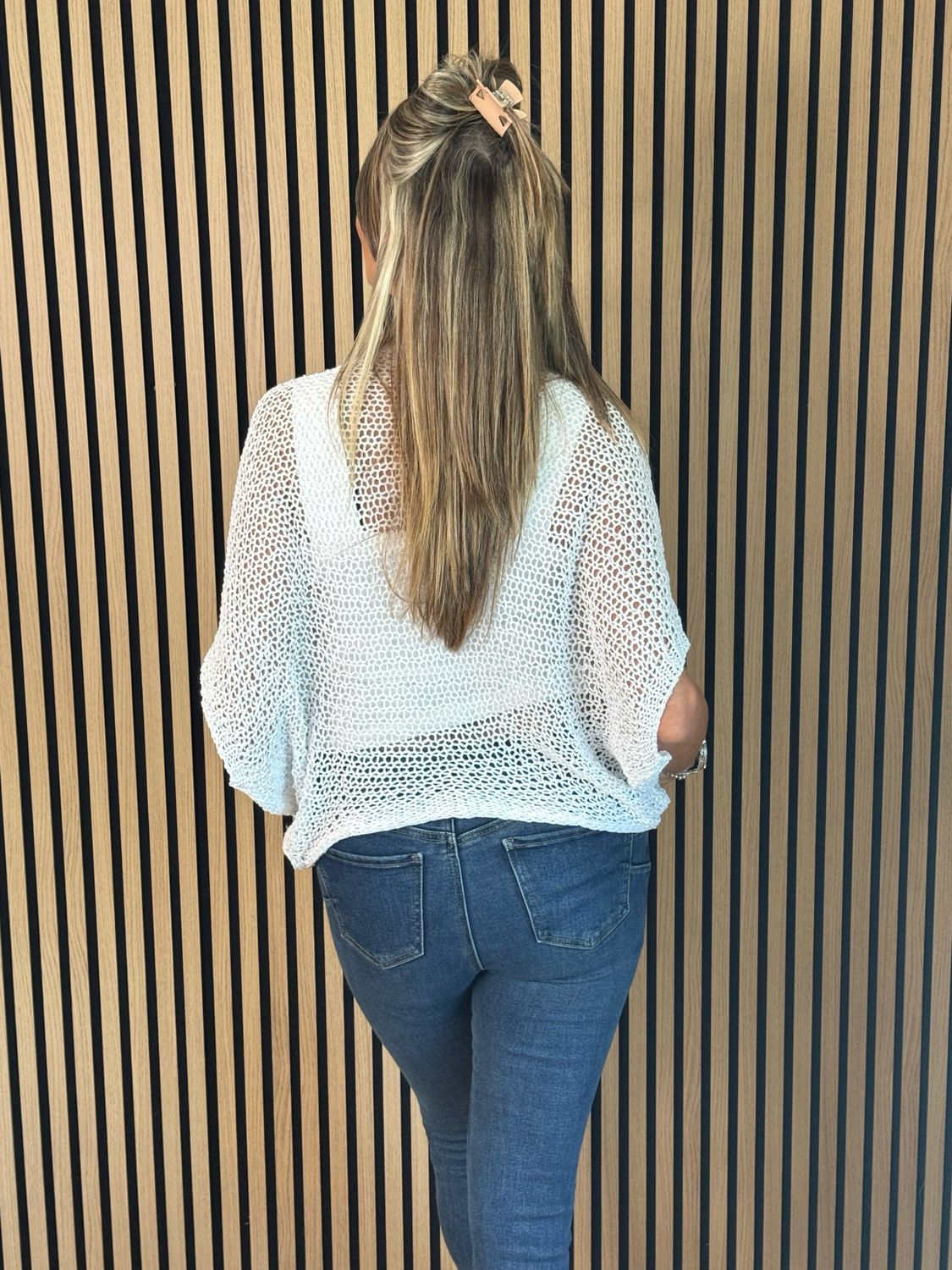 Lightweight Tie Knit Top - White