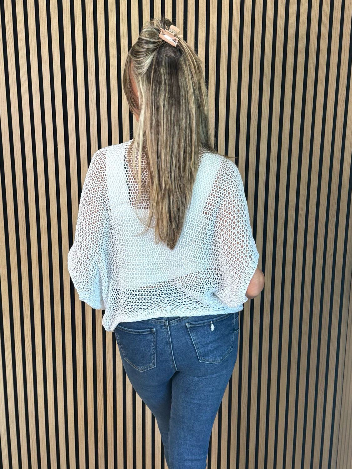 Lightweight Tie Knit Top - White