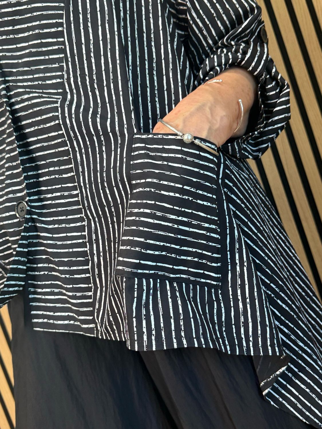 Aria Striped Layered Co-Ord Set - Black/White