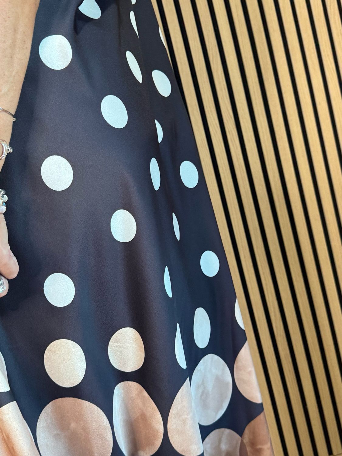 Polka Dot Midi Dress - Black