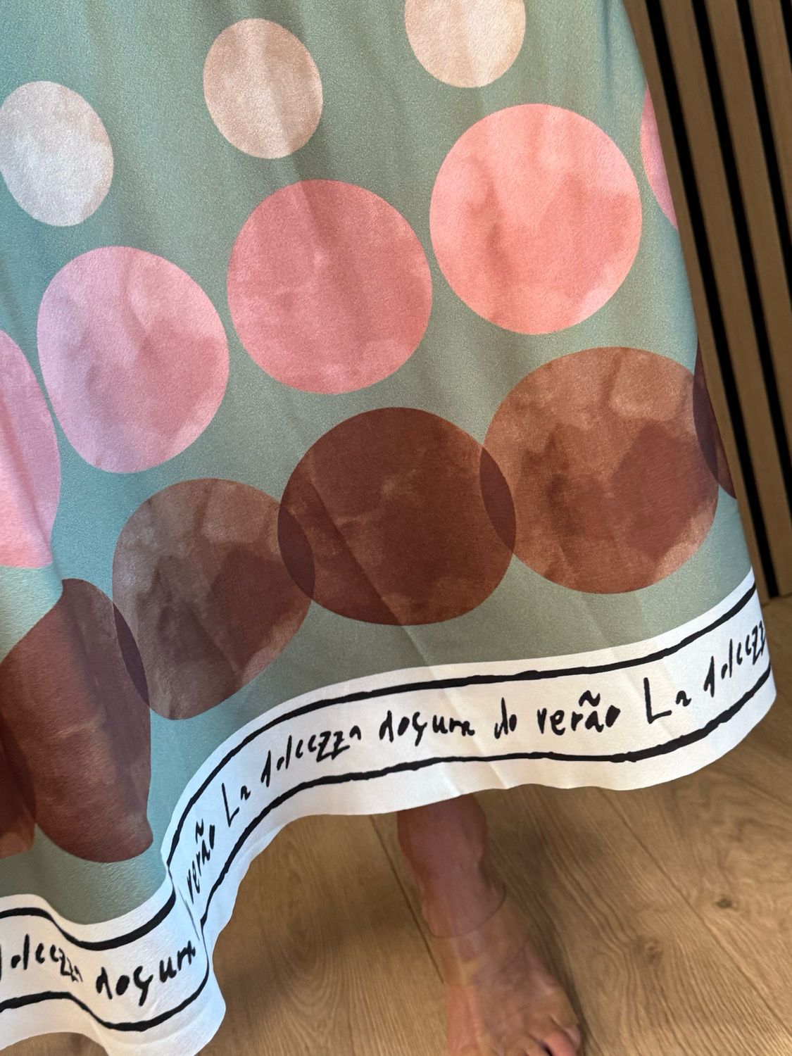 Polka Dot Midi Dress - Khaki