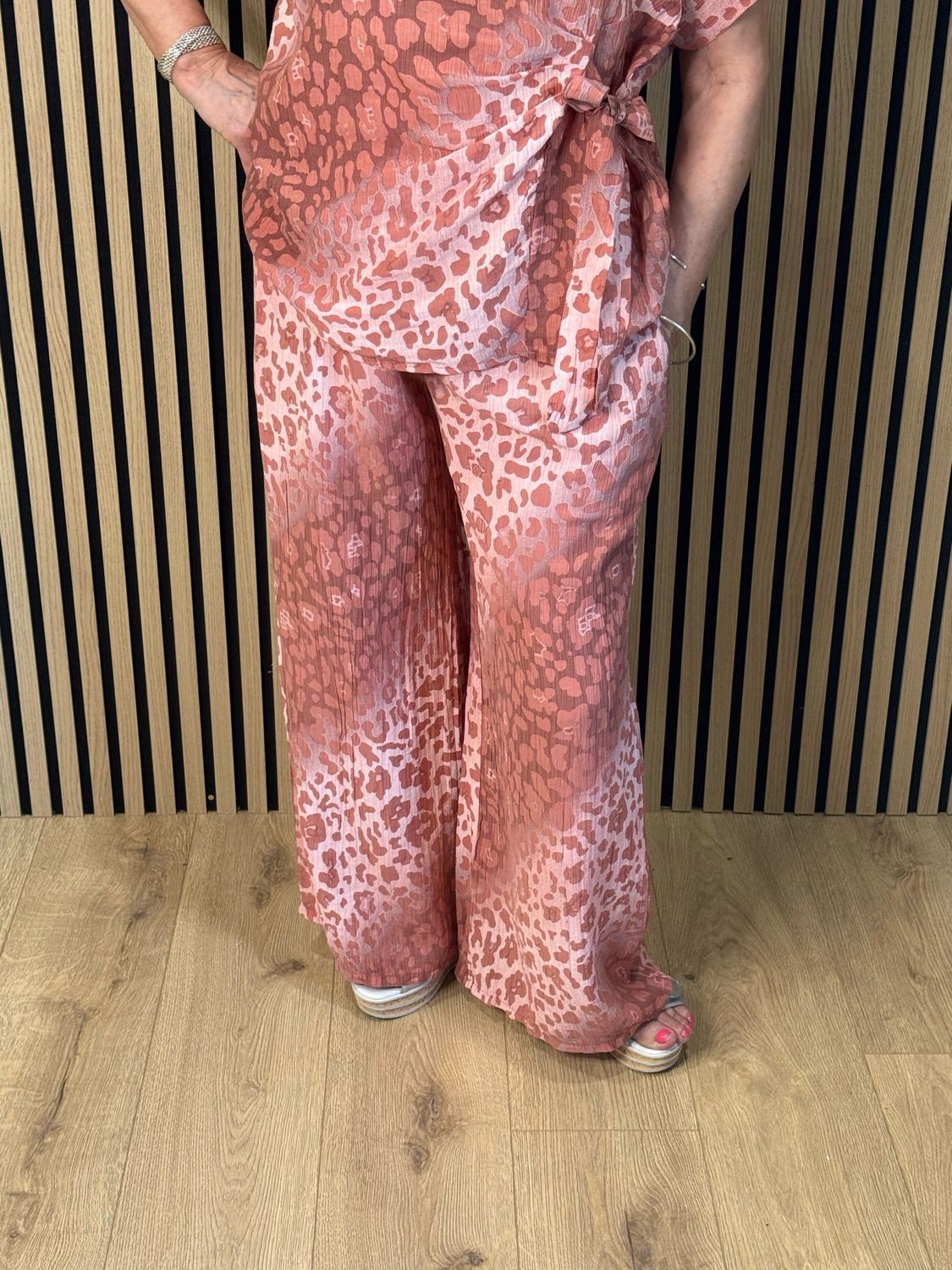 Luna Leopard Print Co-ord Set - Coral