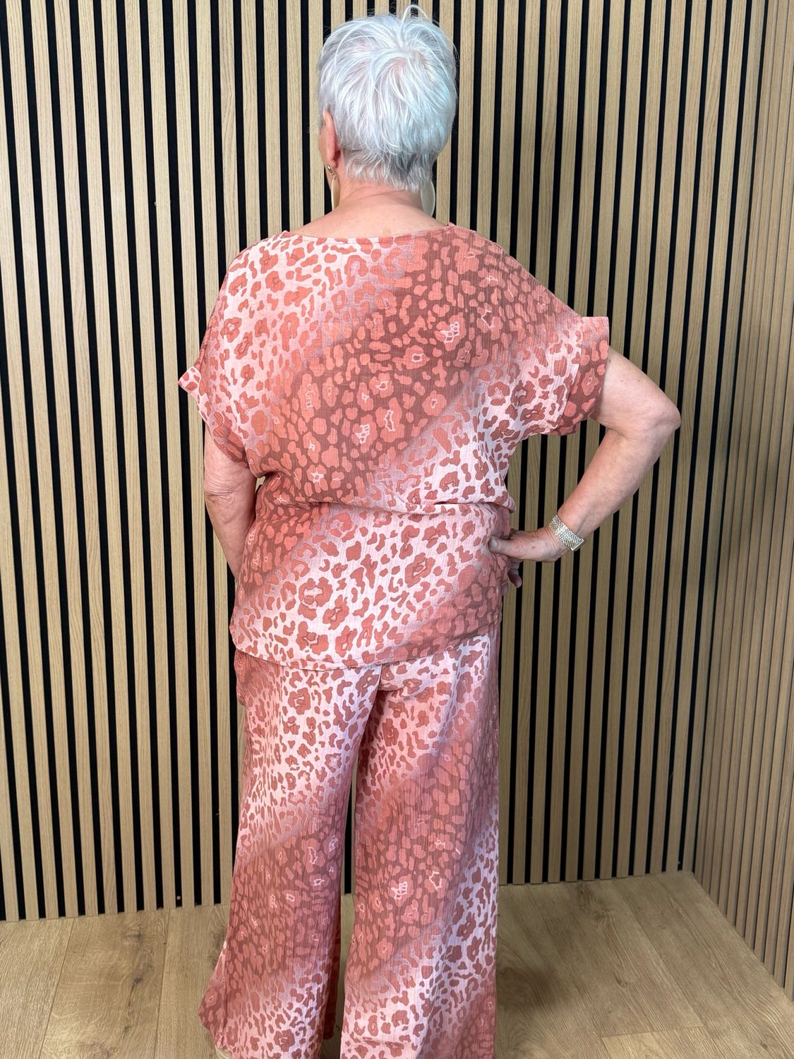 Luna Leopard Print Co-ord Set - Coral