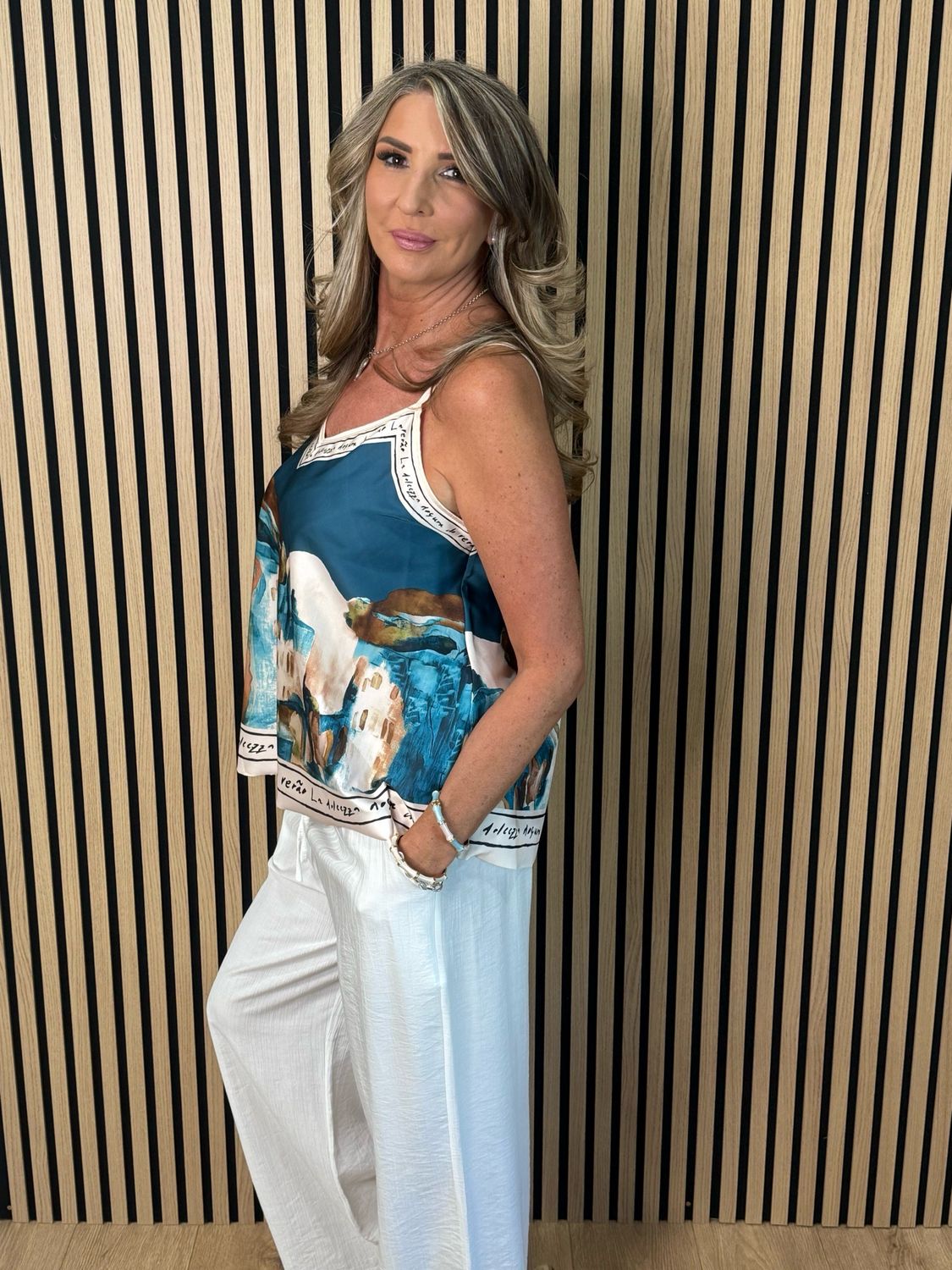 Cote D Azur Cami Top - Turquoise