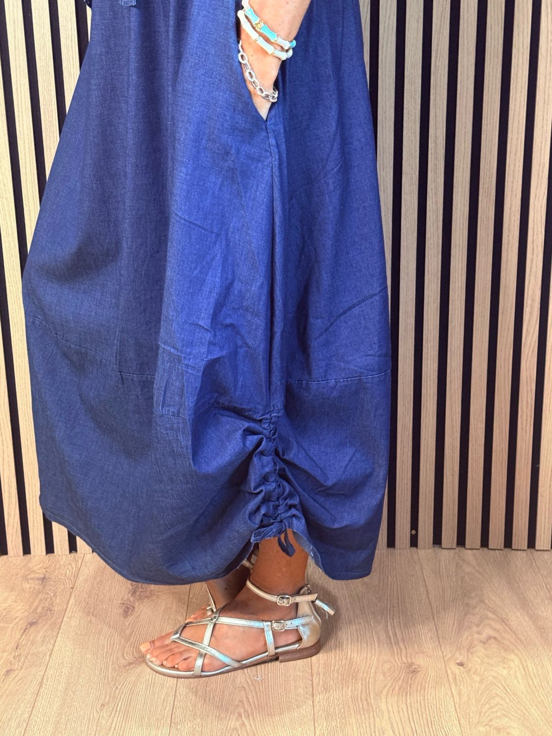 Cara Utility Pinafore Dress - Denim