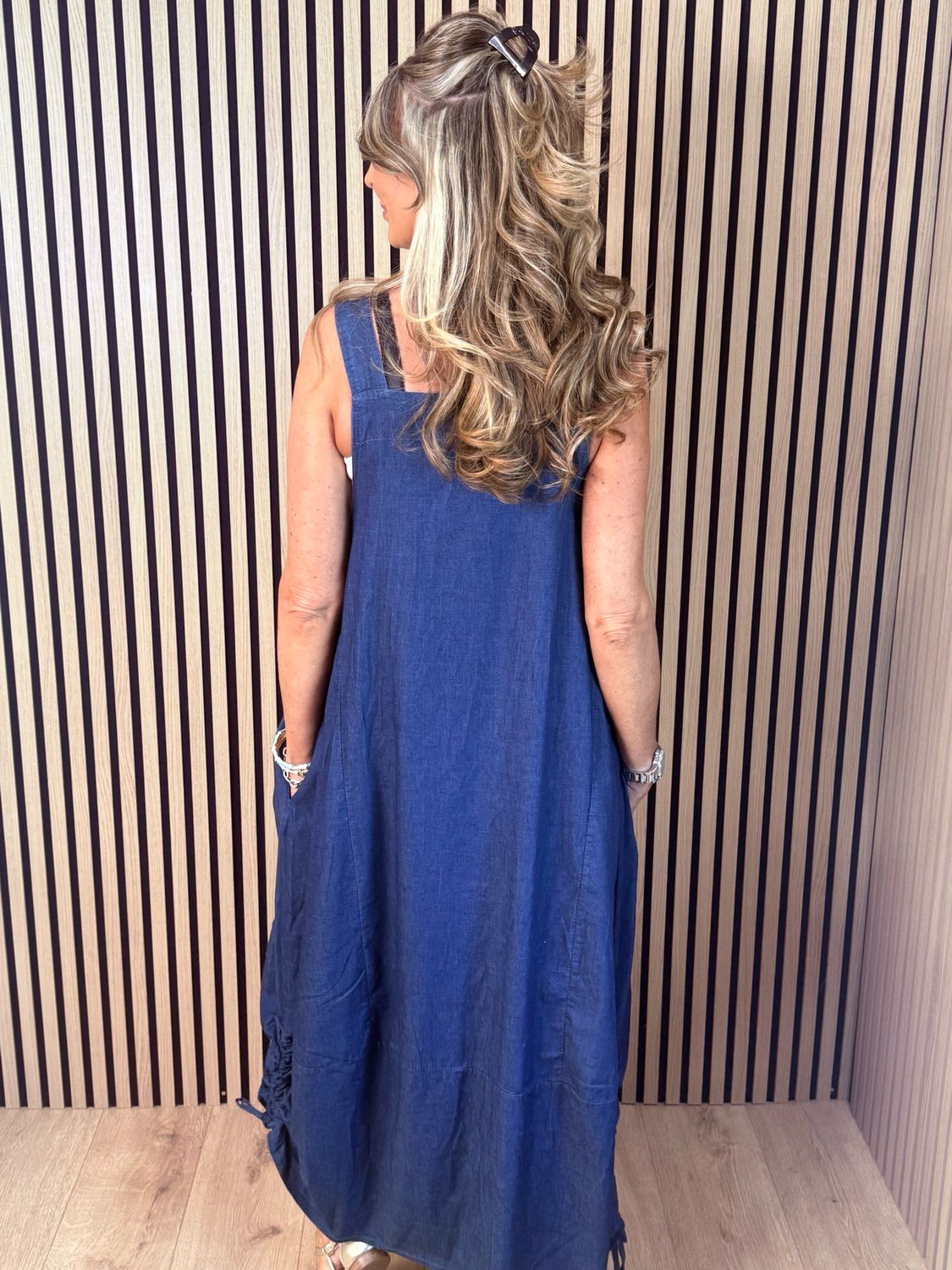 Cara Utility Pinafore Dress - Denim