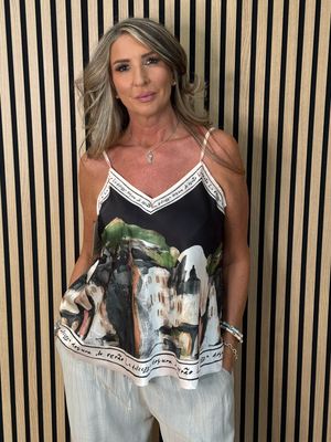 Cote D Azur Cami Top - Black