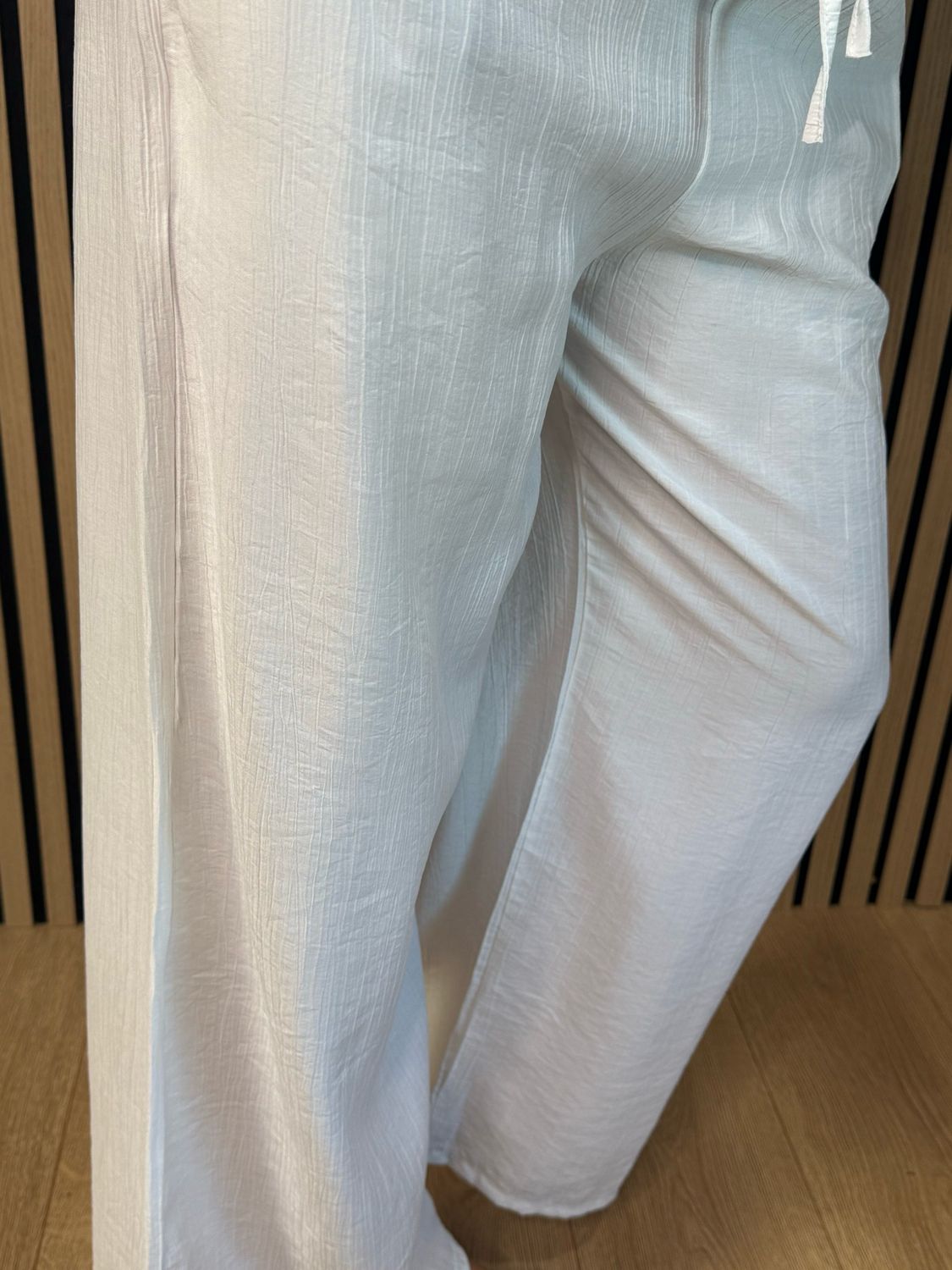 Lightweight Wide Leg Trousers - White