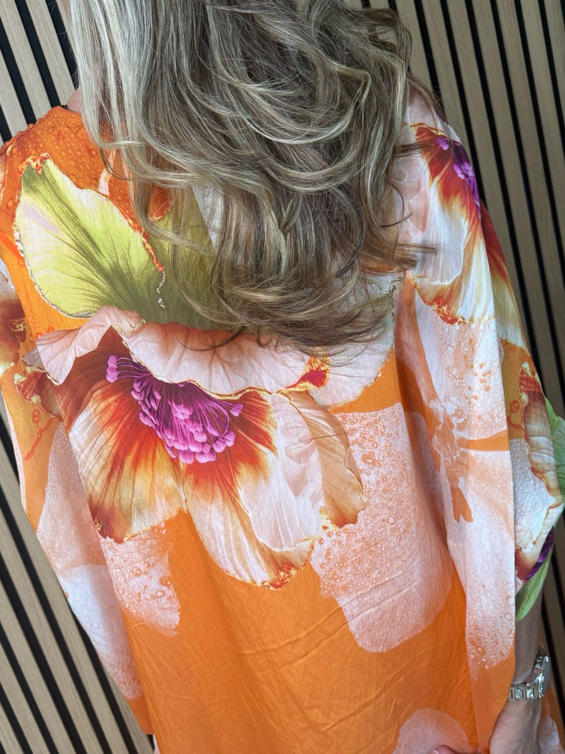 Floral Kaftan Maxi Dress - Orange