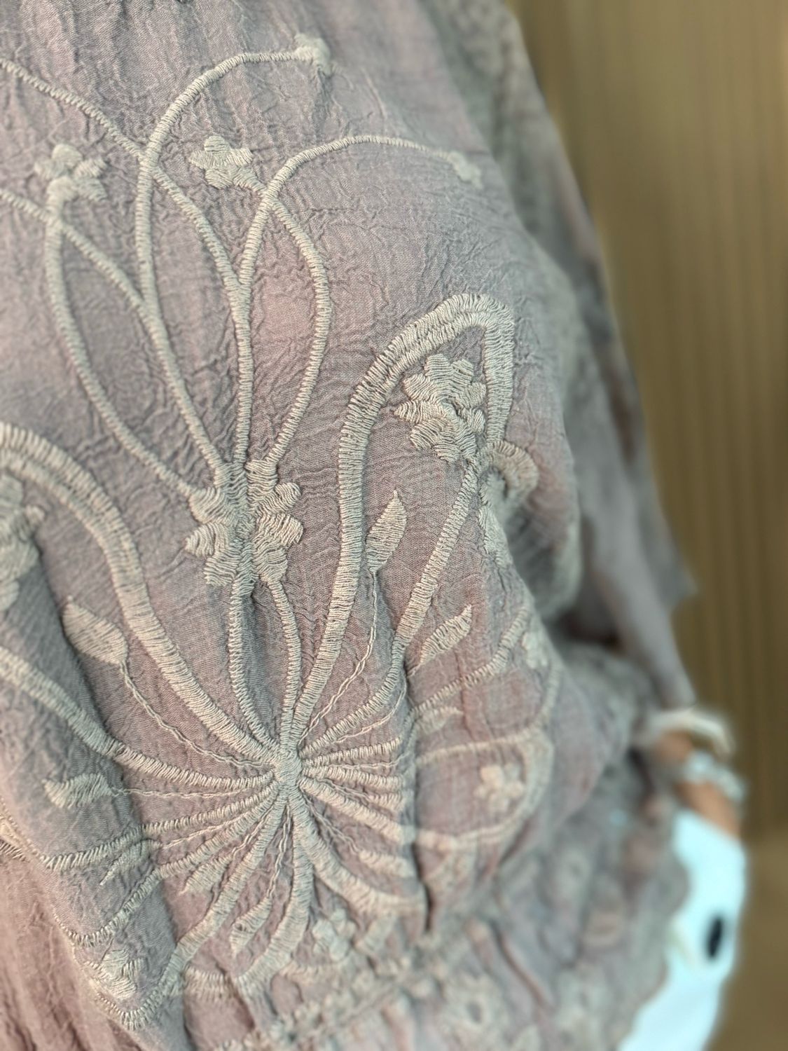Bella - Lace Overlay Top - Taupe