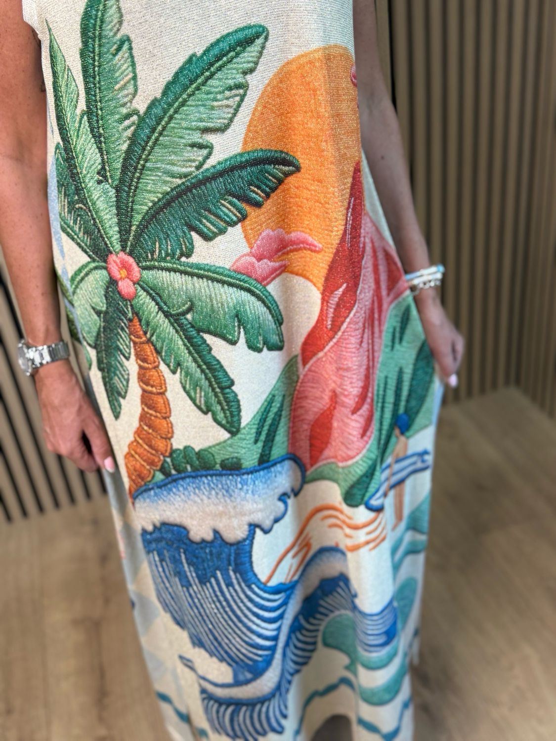 Santorini - Sunset Shimmer Maxi Dress - Multi
