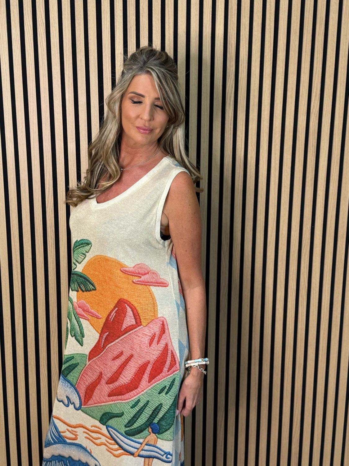 Santorini - Sunset Shimmer Maxi Dress - Multi