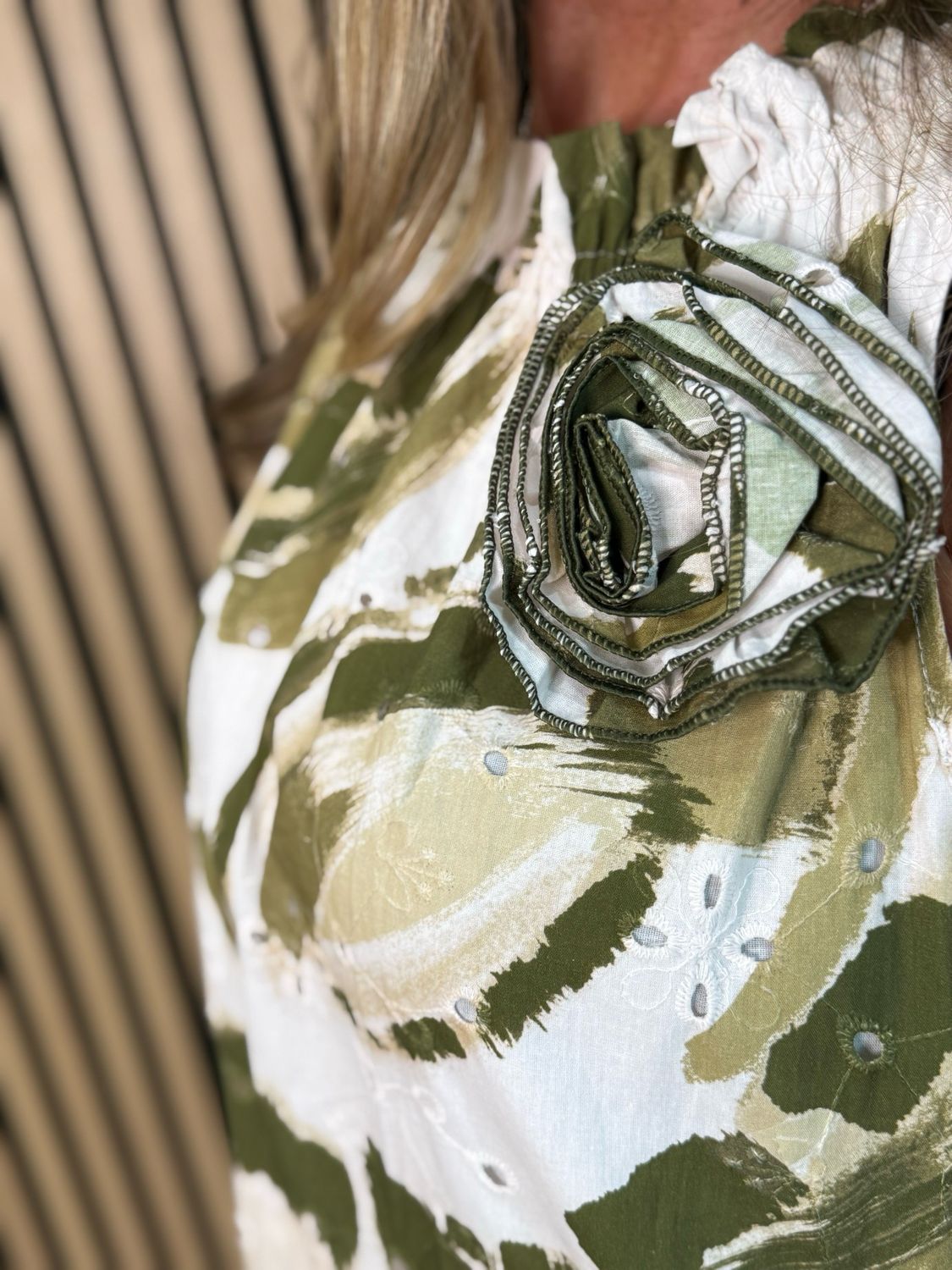Zara - Floral Detail Dress - Khaki