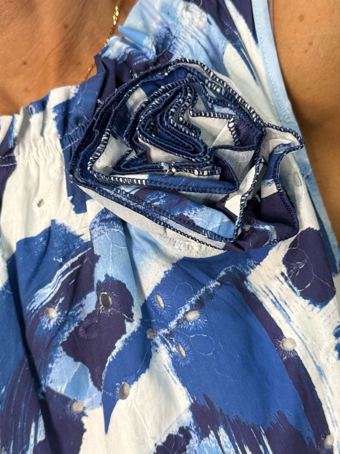 Zara - Floral Detail Dress - Navy