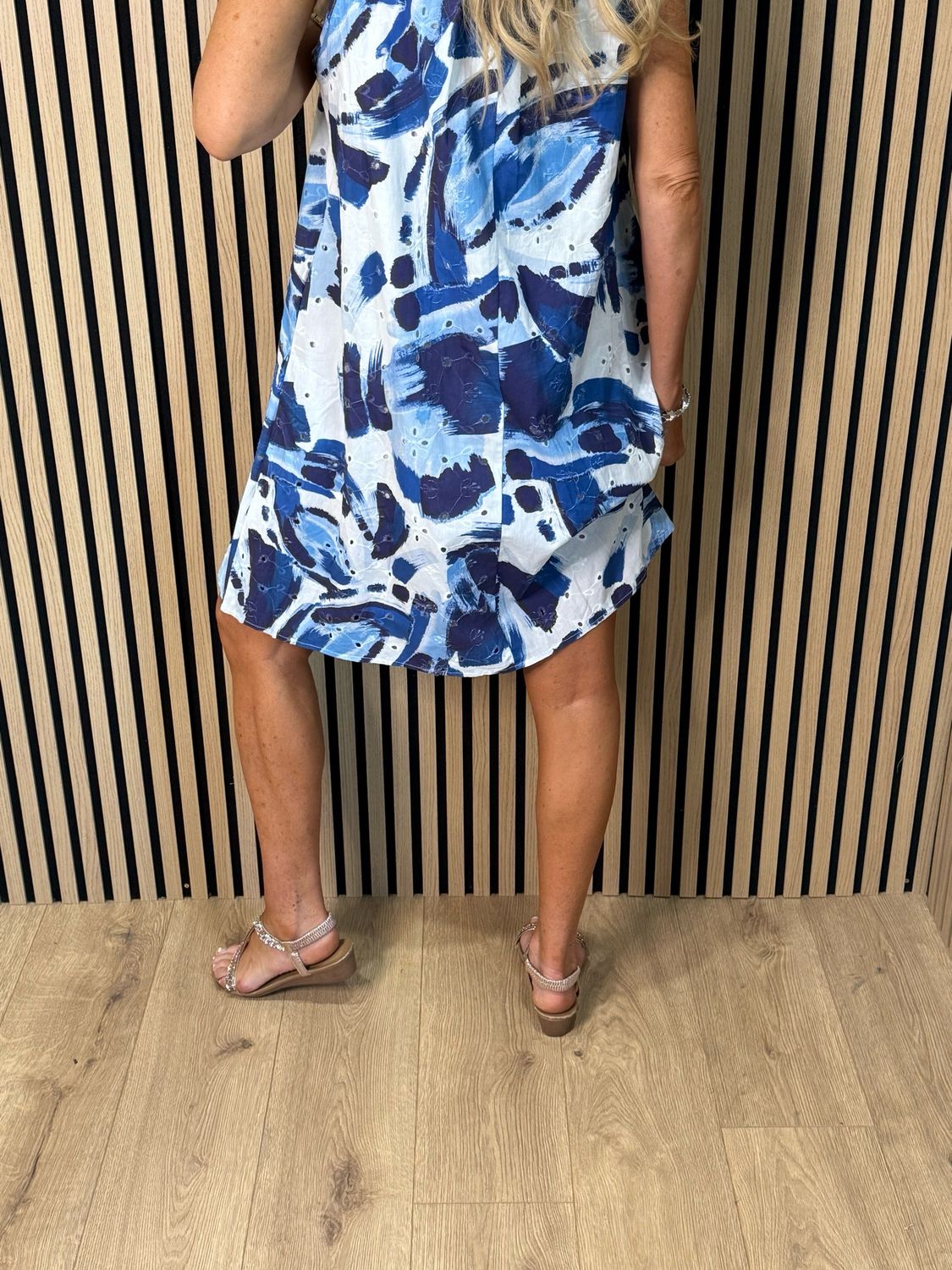 Zara - Floral Detail Dress - Navy