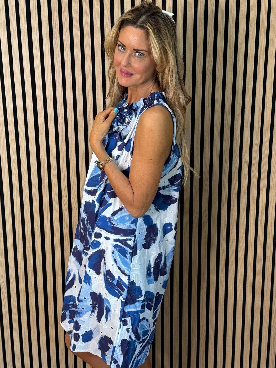 Zara - Floral Detail Dress - Navy